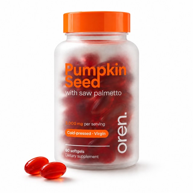 Oren pumpkin seed oil with saw palmetto, 60 softgels